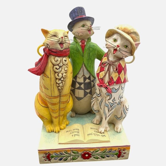 Jim Shore Caroling Cats Figurine Christmas Collectible Heartwood Creek with Box - Picture 2 of 12